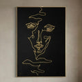 The Weight of a Look – original gold line drawing by BOUS on black