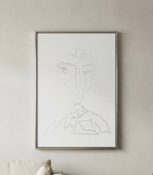 Almost There – original pencil drawing by BOUS, lifestyle wall view