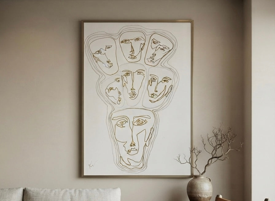 Seven – original drawing by BOUS, lifestyle room view