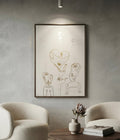 Three & a Heart – original drawing by BOUS, lifestyle room view